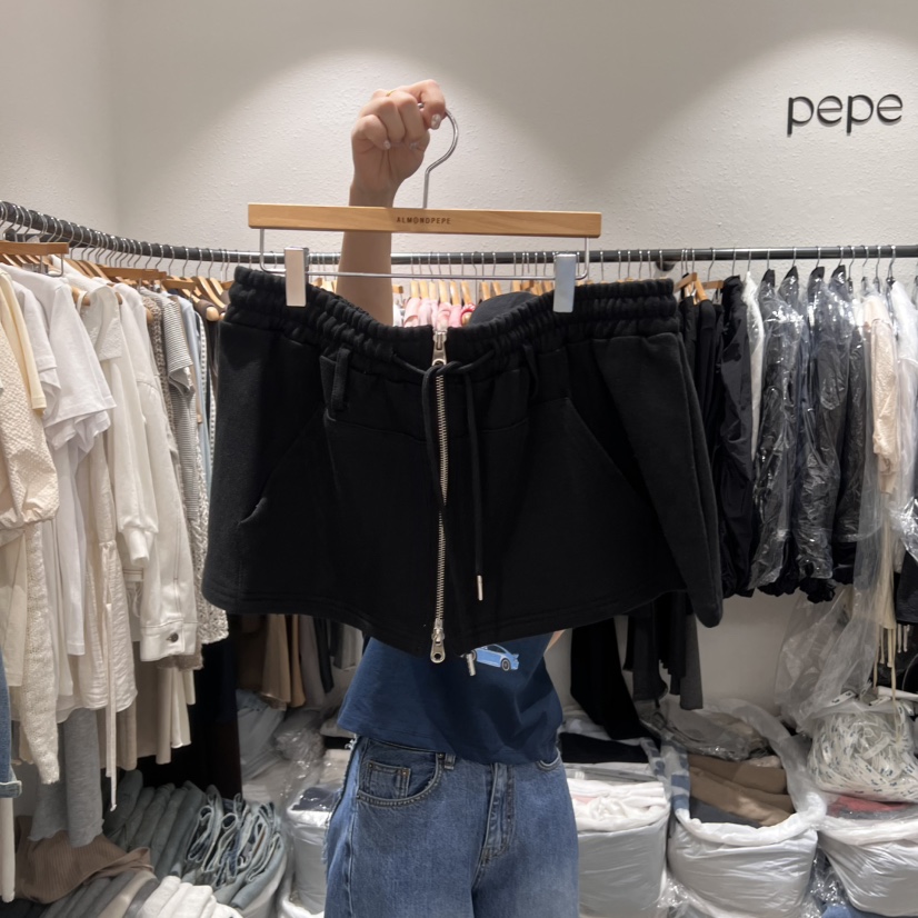ALMOND PEPE韓國代購女士新款休閑熱賣時尚25春夏短裙拉鏈ALMOND PEPE短裙圖色2