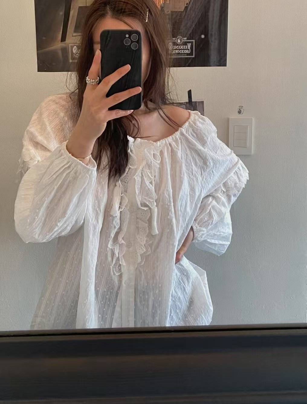 REBORN韓國代購女裝新款職業休閑時尚人氣熱賣真品襯衫蕾絲衫REBORN襯衫/蕾絲衫