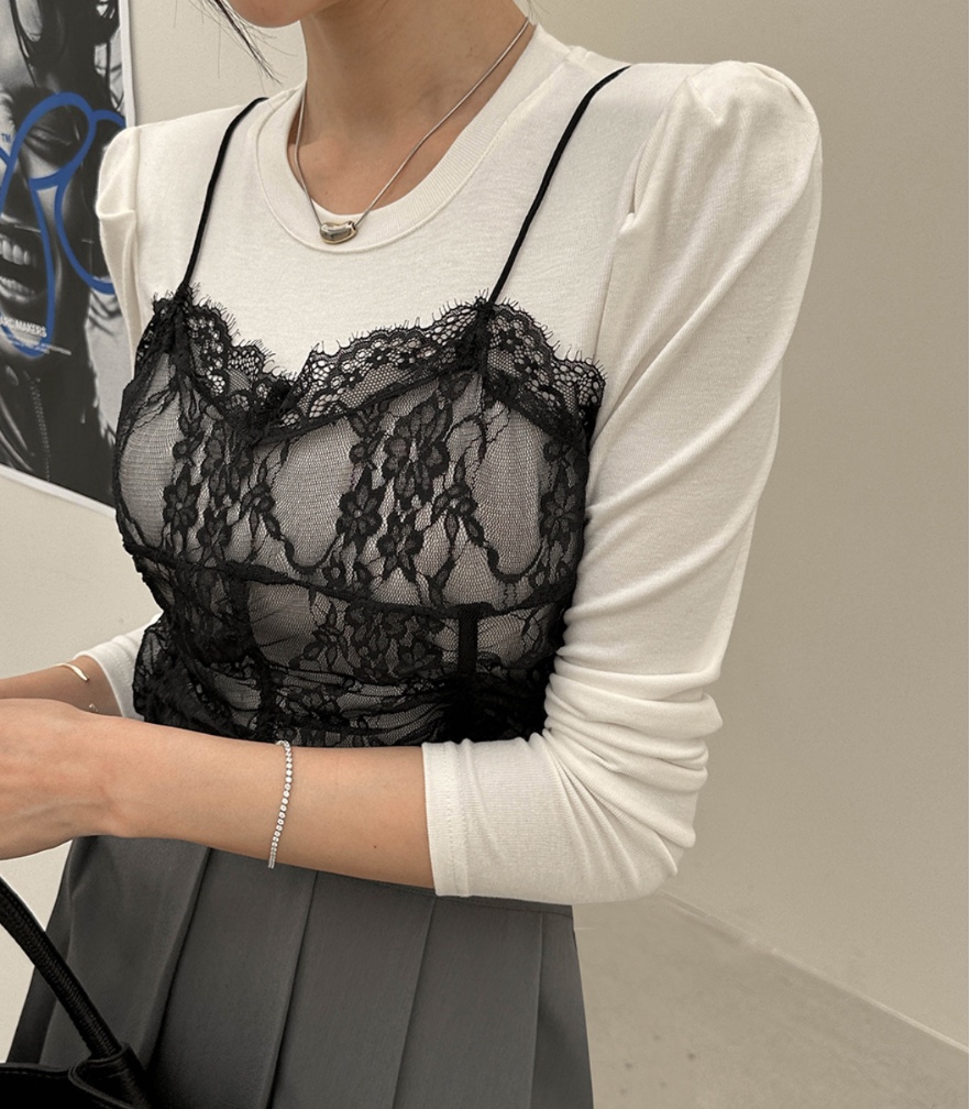 LEA/ASHER-J韓國直郵女士新款人氣25春夏休閑套裝套裝蕾絲PitaPat套裝