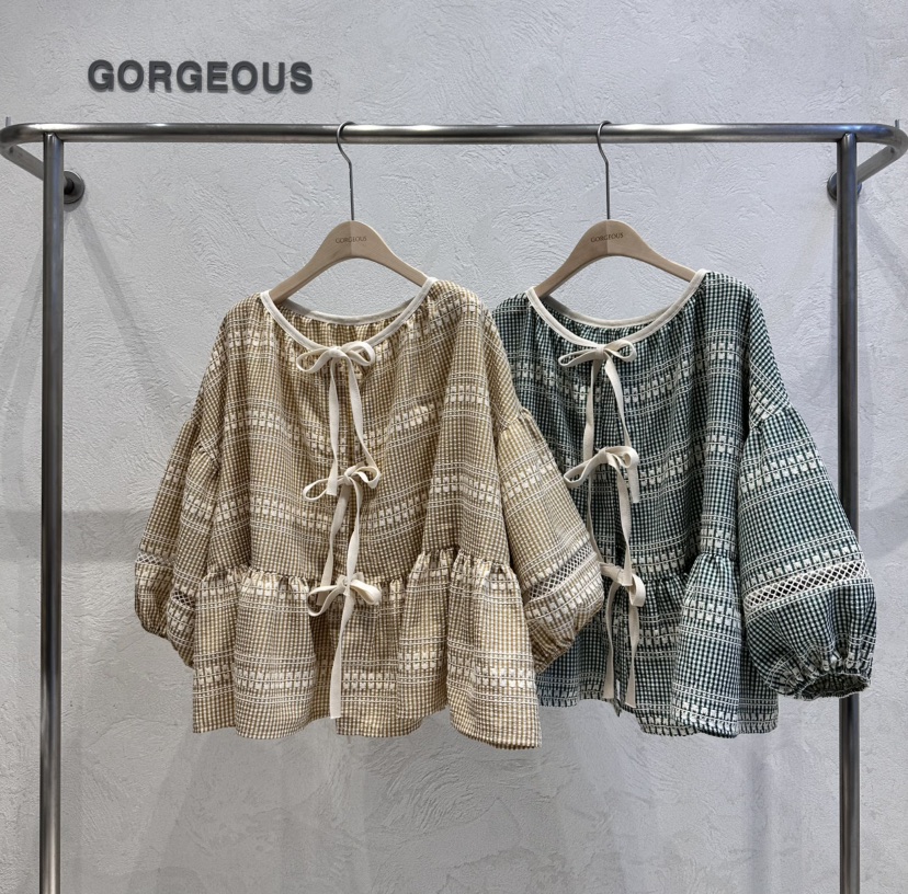 GORGEOUS東大門直郵女士新品時尚25春夏推薦休閑襯衫蕾絲衫GORGEOUS襯衫/蕾絲衫