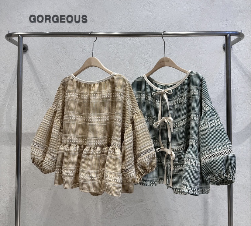 GORGEOUS東大門直郵女士新品時尚25春夏推薦休閑襯衫蕾絲衫GORGEOUS襯衫/蕾絲衫