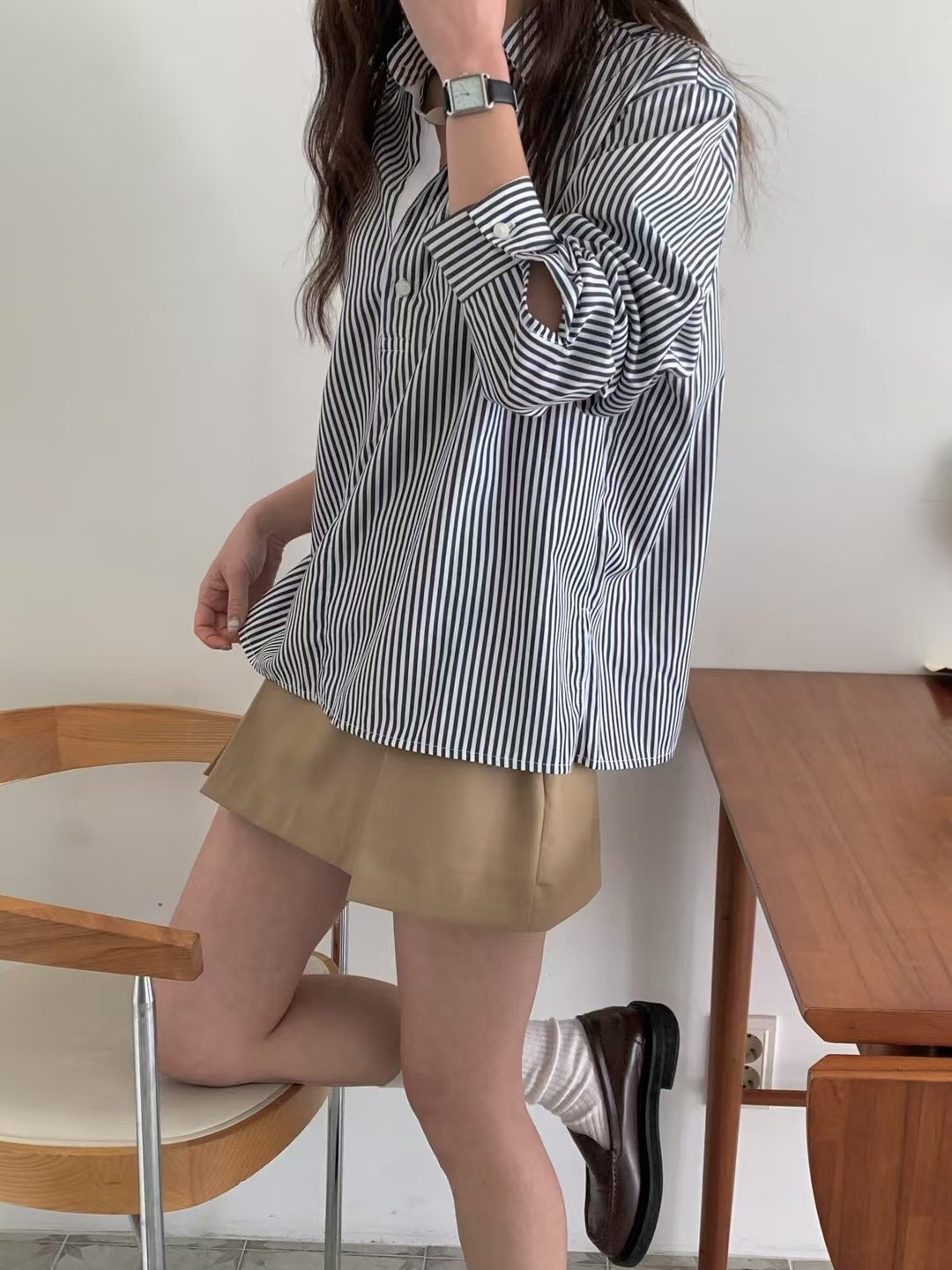REBORN東大門代購女士新款休閑時尚真品25春夏人氣襯衫蕾絲衫REBORN襯衫/蕾絲衫