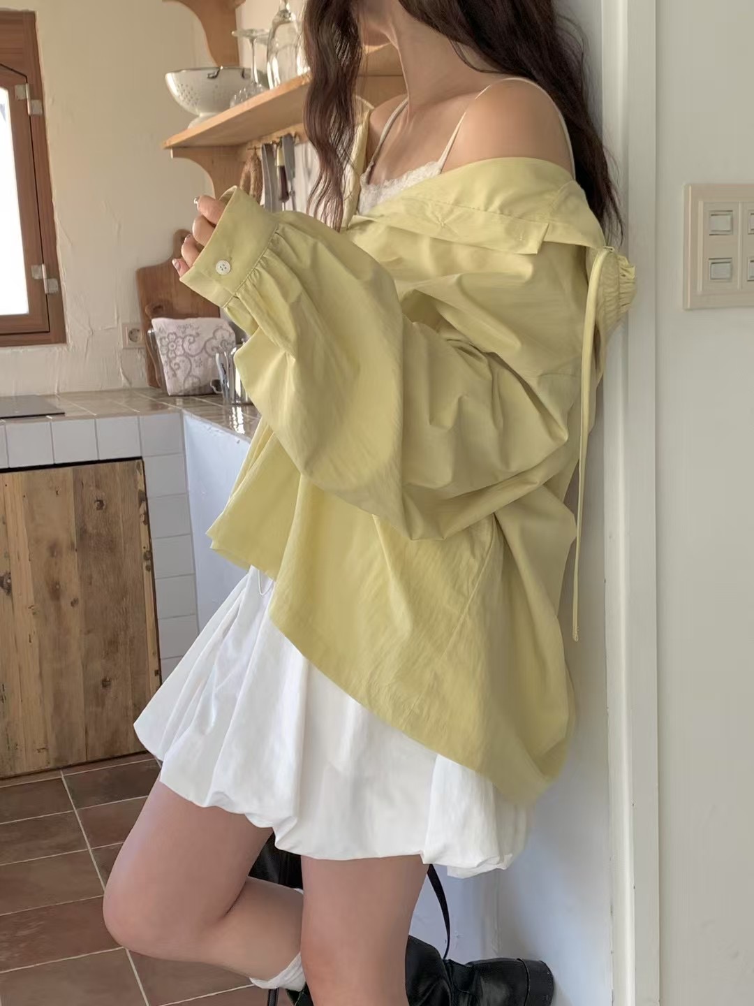REBORN東大門代購女裝新款熱賣推薦休閑職業時尚襯衫蕾絲衫REBORN襯衫/蕾絲衫