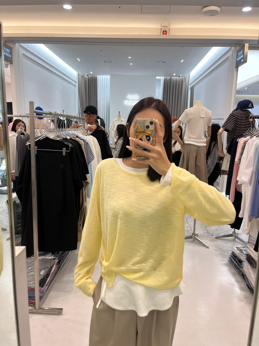 POUCH東大門實拍女士新品職業人氣真品推薦熱賣時尚25春夏針織衫POUCH針織衫