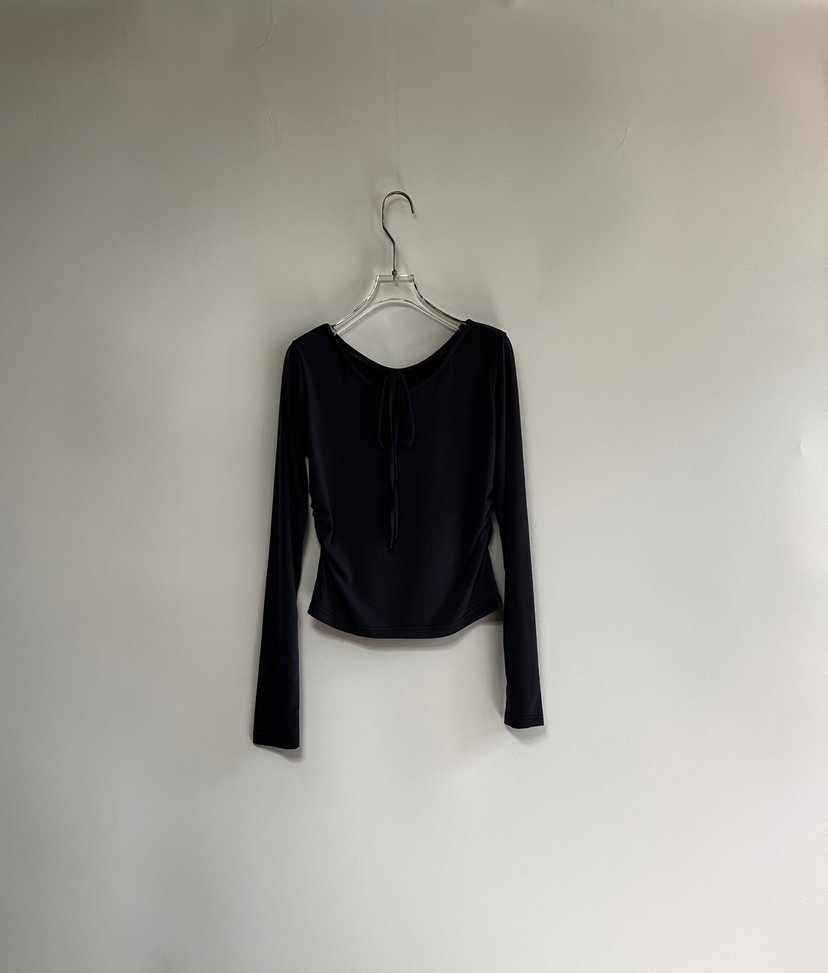 BONHEUR韓國㊣直郵東大門代購女裝新品25春夏休閑長袖T恤褶皺BONHEUR-2件起長袖T恤圖色2