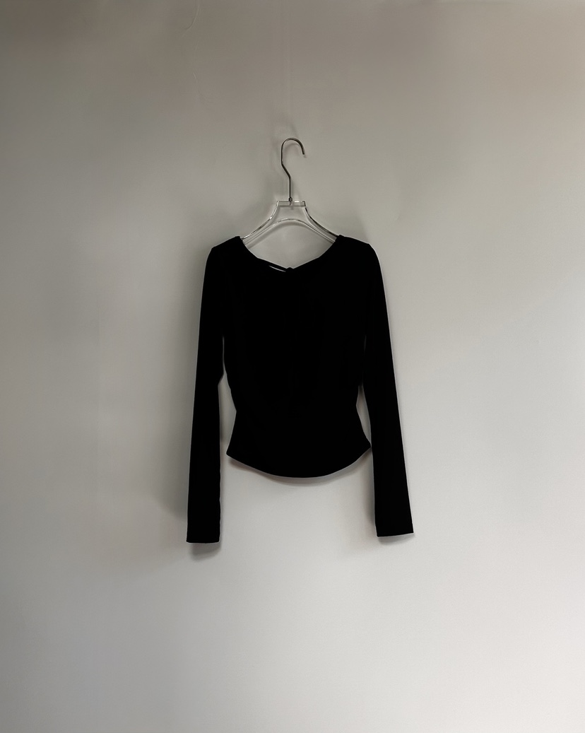 BONHEUR韓國㊣直郵東大門代購女裝新品25春夏休閑長袖T恤褶皺BONHEUR-2件起長袖T恤圖色4