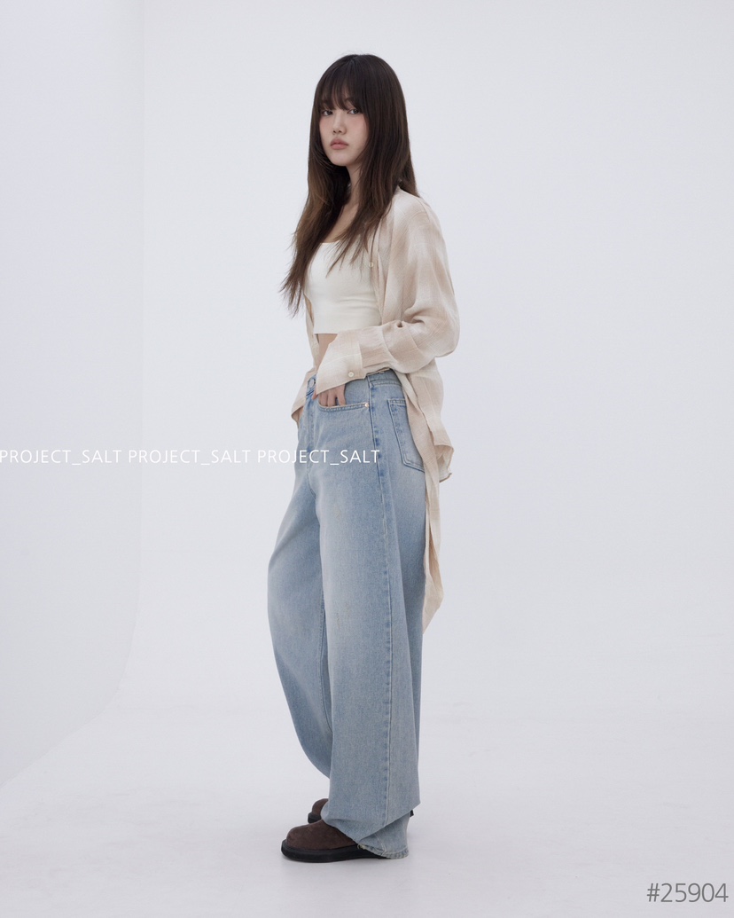 PROJECT SALT韓國㊣直郵東大門代購女裝新品休閑牛仔褲PROJECTSALT牛仔褲
