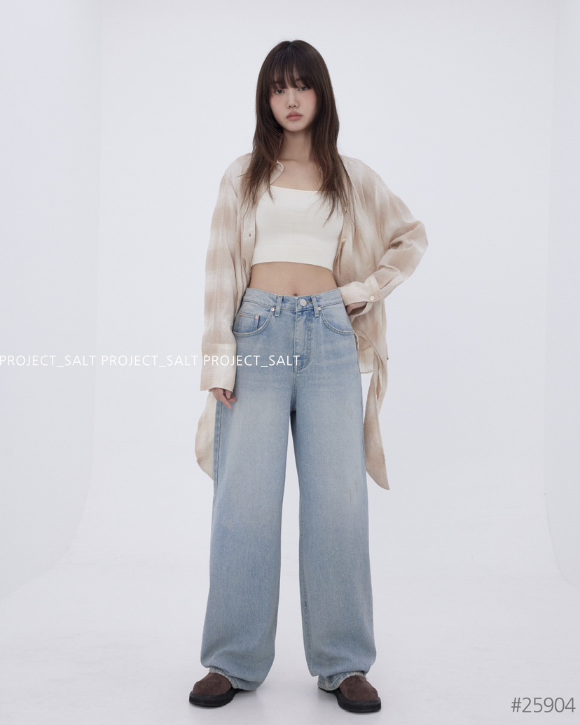 PROJECT SALT韓國㊣直郵東大門代購女裝新品休閑牛仔褲PROJECTSALT牛仔褲
