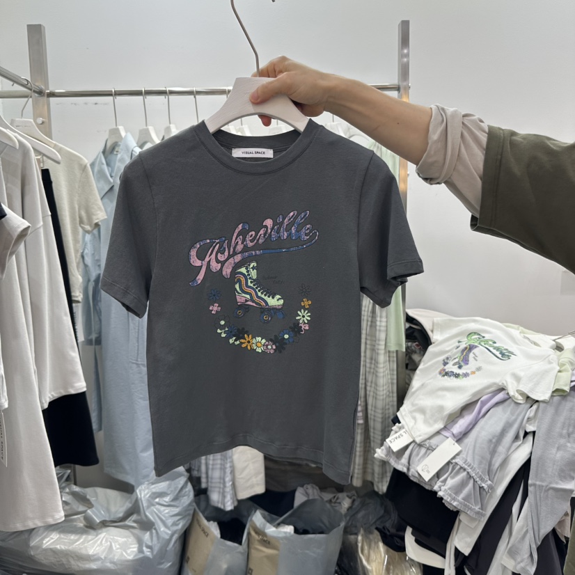VISUAL SPACE東大門實拍女士新款時尚推薦職業熱賣人氣T恤VISUAL SPACET恤