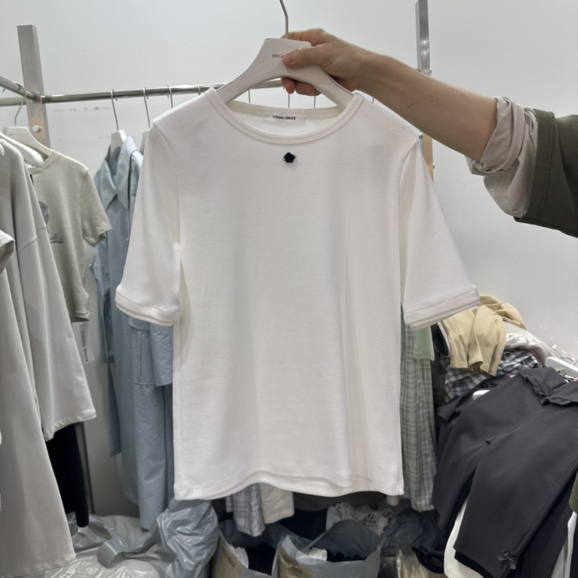 VISUAL SPACE東大門直郵女裝新款人氣真品休閑25春夏職業T恤VISUAL SPACET恤圖色2
