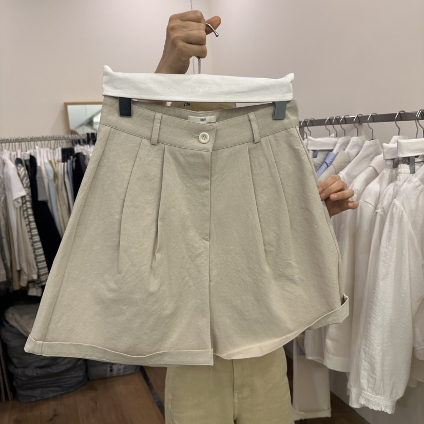 AGO韓國代購女裝新品人氣熱賣休閑25春夏推薦時尚短褲不含腰帶AGO短褲圖色2