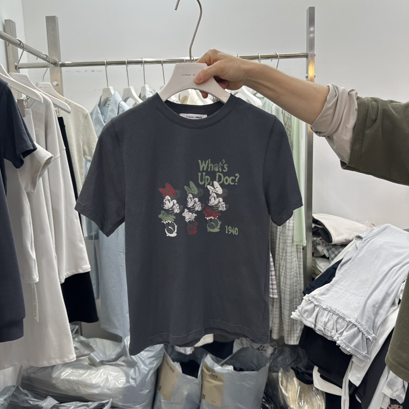 VISUAL SPACE韓國直郵女士新品人氣熱賣真品25春夏時尚T恤VISUAL SPACET恤