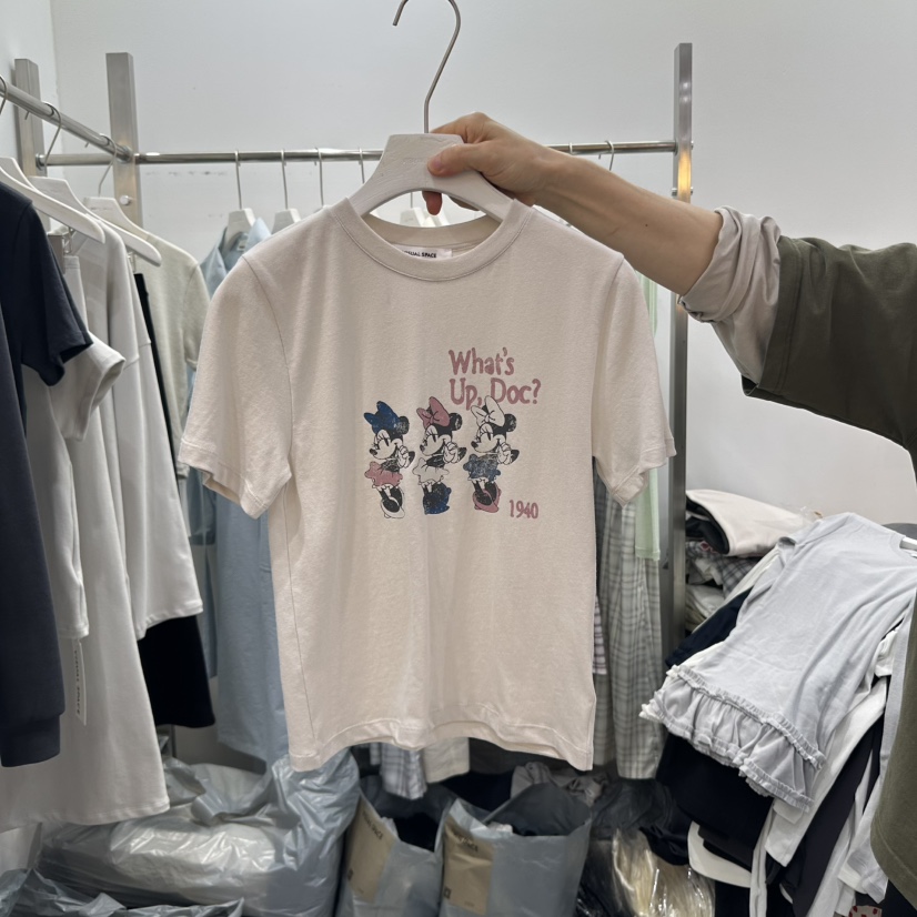 VISUAL SPACE韓國直郵女士新品人氣熱賣真品25春夏時尚T恤VISUAL SPACET恤圖色3