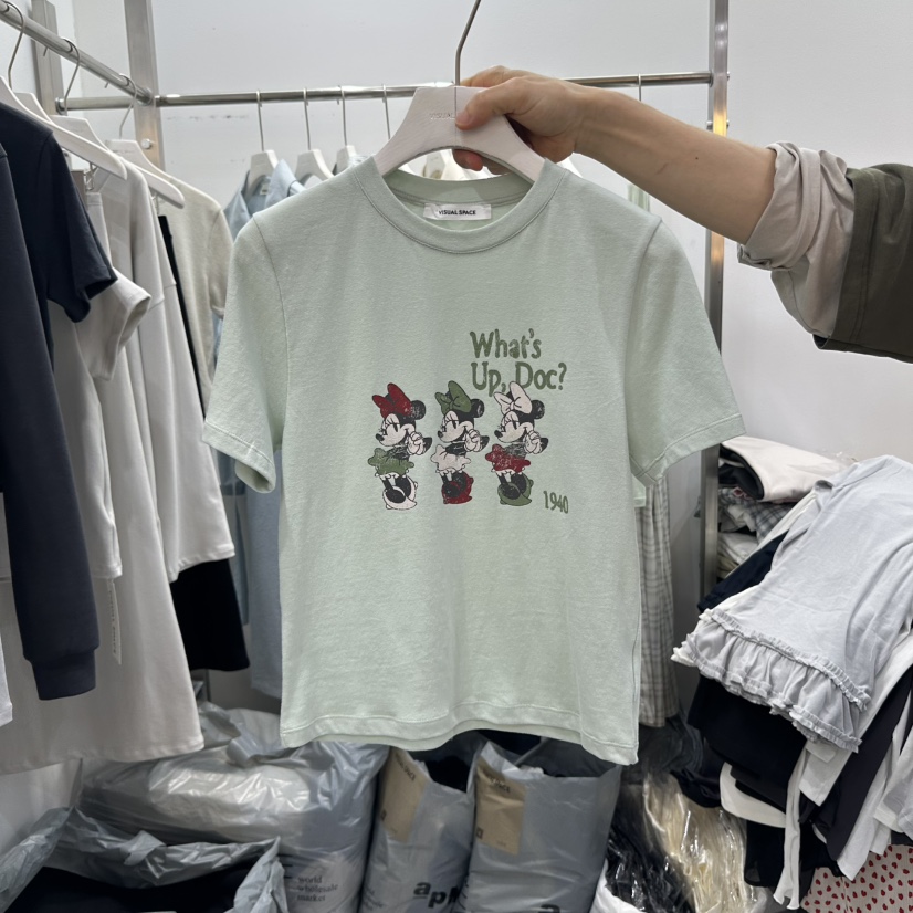 VISUAL SPACE韓國直郵女士新品人氣熱賣真品25春夏時尚T恤VISUAL SPACET恤圖色4