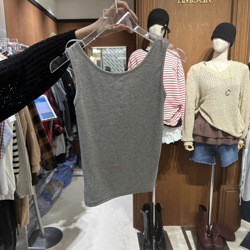 AMOUR東大門實拍女裝新品時尚25春夏職業真品休閑熱賣吊帶背心AMOUR吊帶/背心