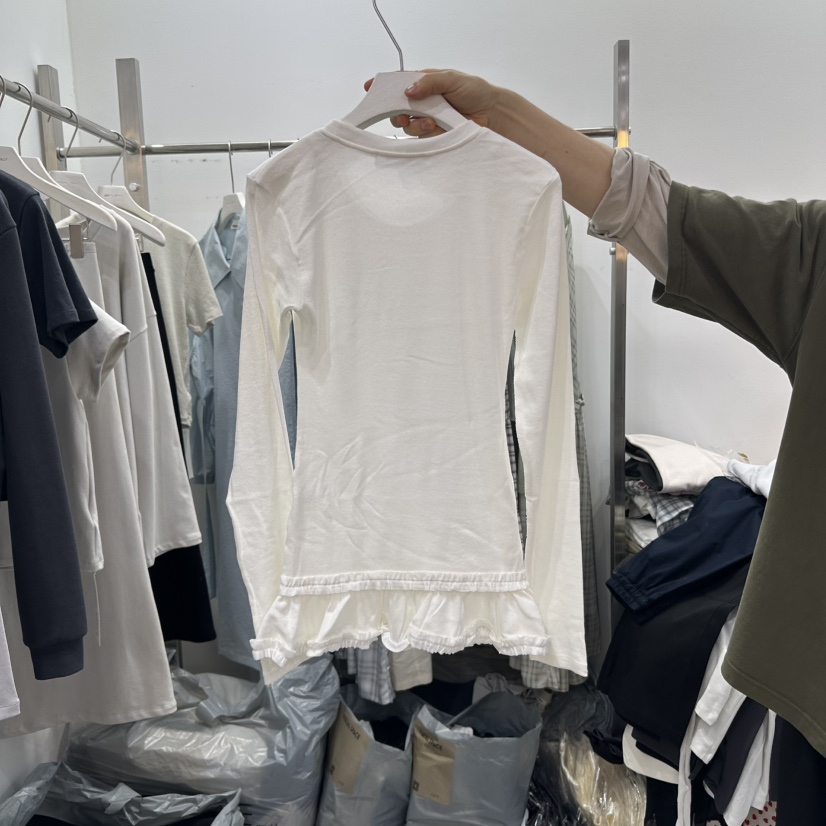 VISUAL SPACE韓國直郵女士新品職業人氣真品25春夏長袖T恤VISUAL SPACE長袖T恤