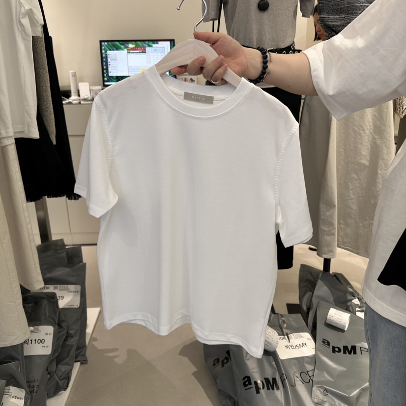 MENTOR韓國直郵㊣女裝新品熱賣25春夏人氣時尚推薦休閑T恤MENTORT恤圖色2