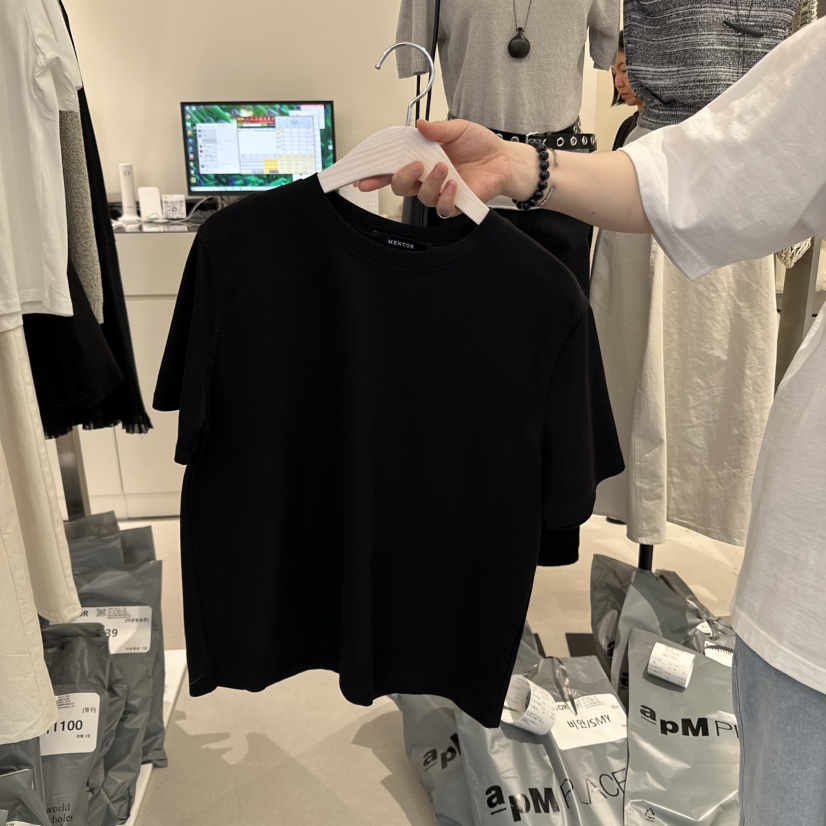MENTOR韓國直郵㊣女裝新品熱賣25春夏人氣時尚推薦休閑T恤MENTORT恤圖色3