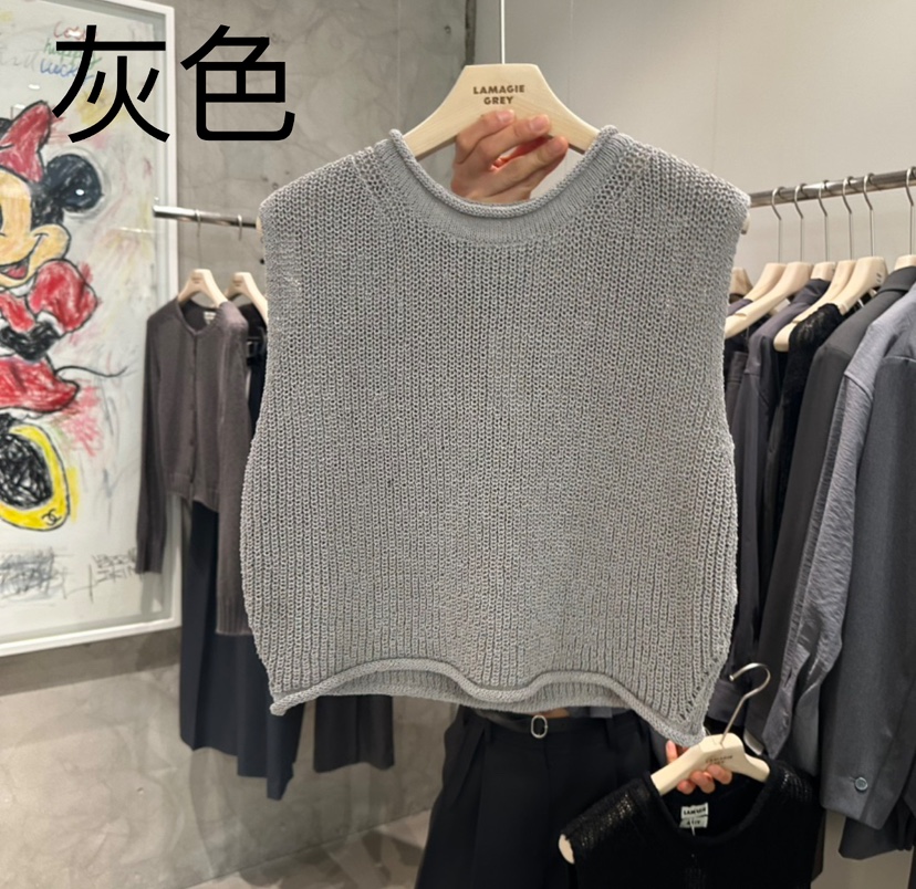 LAMAGIEPIE韓國直郵㊣東大門實拍女裝新品時尚休閑吊帶背心LAMAGIE GREY吊帶/背心圖色2
