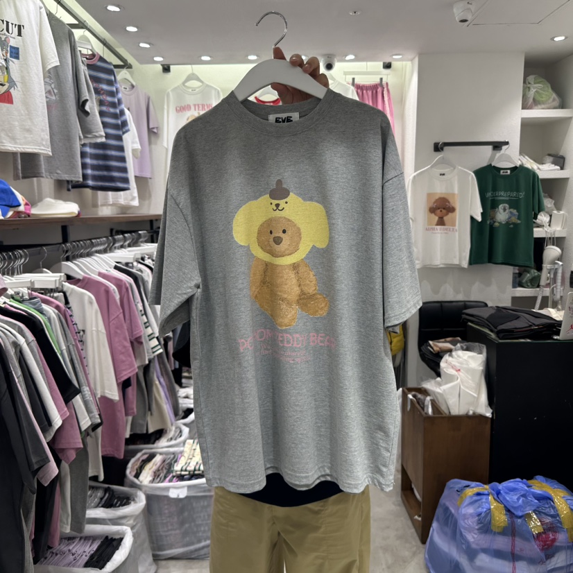 EVE韓國直郵㊣東大門實拍女裝新品熱賣休閑25春夏時尚推薦T恤EVET恤圖色3