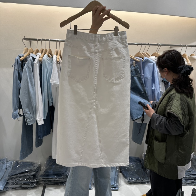 BLUEI-D韓國代購女裝新款人氣休閑真品熱賣職業推薦25春夏長裙Blue i-d長裙