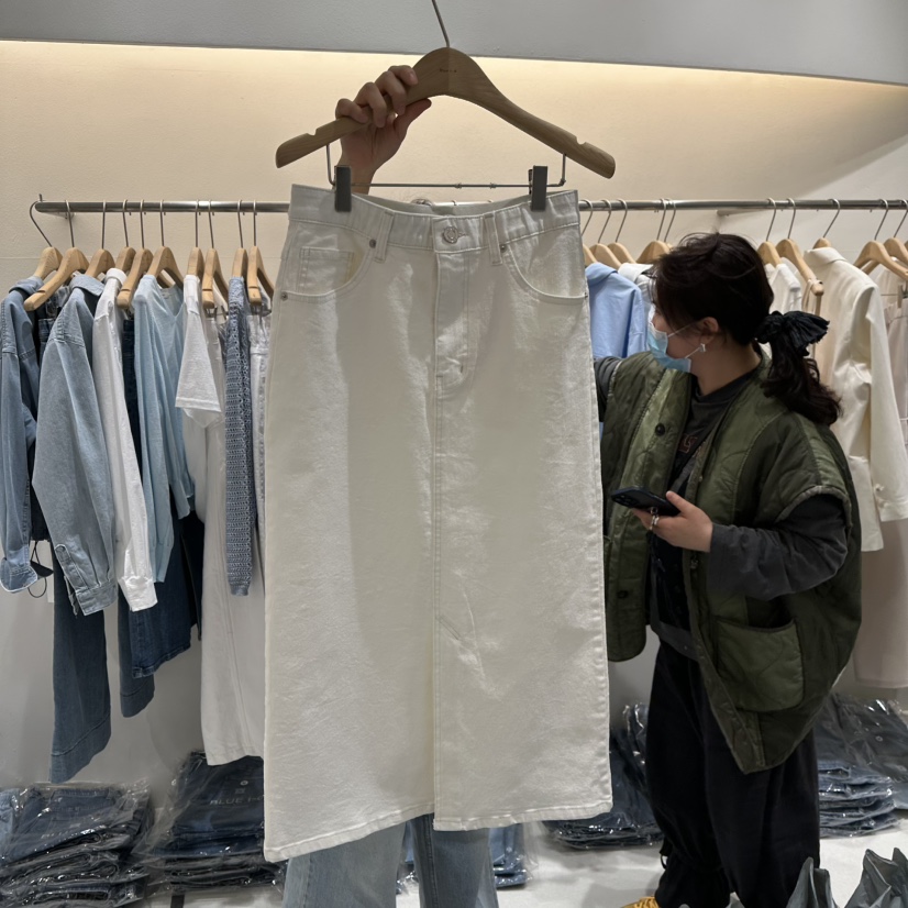 BLUEI-D韓國代購女裝新款人氣休閑真品熱賣職業推薦25春夏長裙Blue i-d長裙