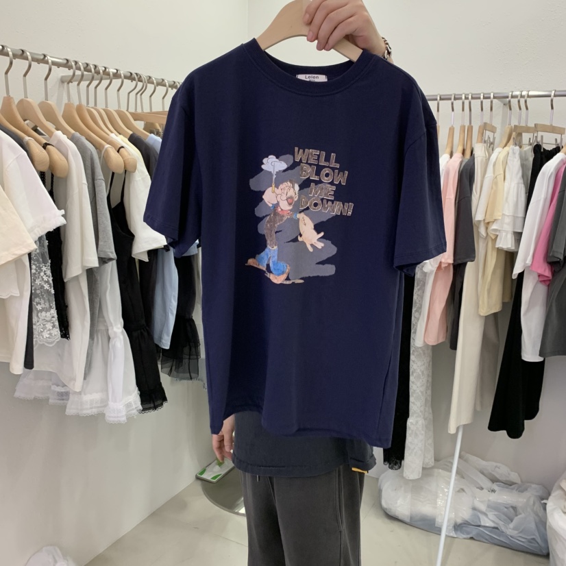 LELEN東大門實拍女士新品職業真品時尚推薦休閑人氣熱賣T恤LELENT恤圖色3
