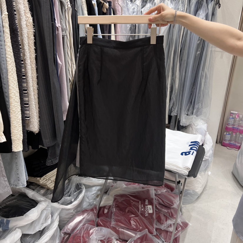 FRE韓國直郵㊣東大門實拍女裝新款休閑時尚25春夏半身裙中短裙FRE半身裙/中短裙