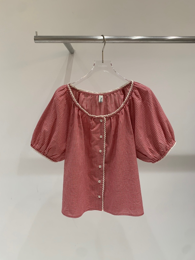 FABRIC韓國直郵㊣東大門實拍女裝新款休閑推薦25春夏襯衫蕾絲衫FABRIC襯衫/蕾絲衫