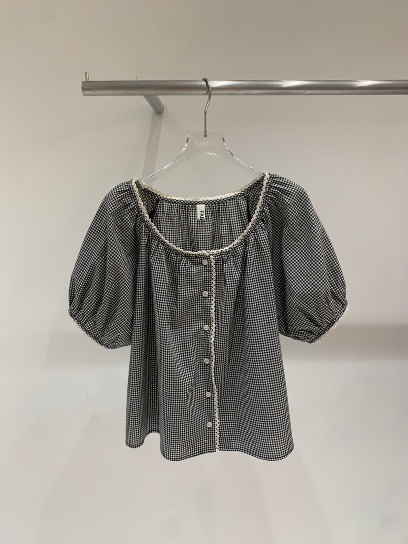 FABRIC韓國直郵㊣東大門實拍女裝新款休閑推薦25春夏襯衫蕾絲衫FABRIC襯衫/蕾絲衫圖色2
