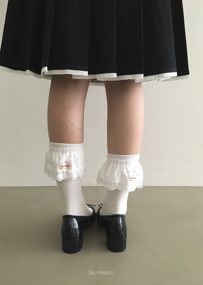 BY CHAPTER東大門直郵女士新款時尚真品職業休閑25春夏襪子蕾絲Chapter襪子