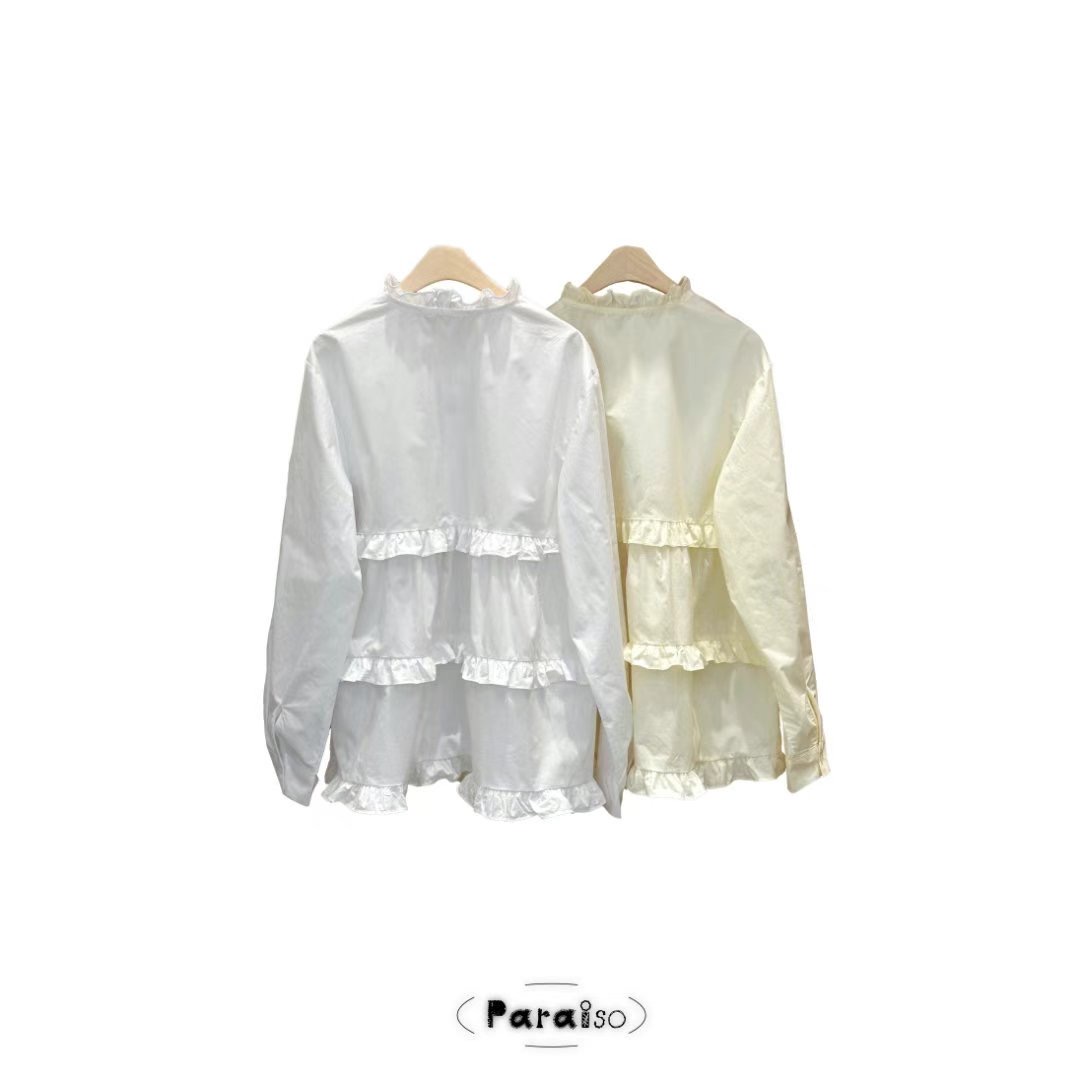 PARAISO韓國直郵女裝新品25春夏推薦休閑熱賣時尚襯衫蕾絲衫PARAISO襯衫/蕾絲衫