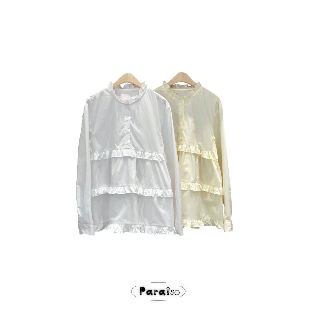 PARAISO韓國直郵女裝新品25春夏推薦休閑熱賣時尚襯衫蕾絲衫PARAISO襯衫/蕾絲衫圖色2左二色