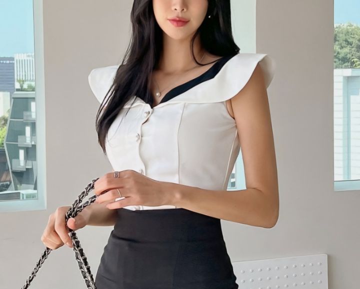 火Ⅱ-화투-T韓國代購女裝新款推薦人氣休閑25春夏襯衫蕾絲衫火Ⅱ襯衫/蕾絲衫