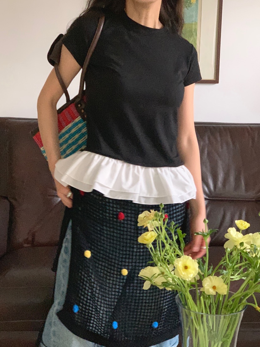 JKICHI韓國直郵女士新款時尚人氣真品25春夏熱賣推薦T恤奶油色JKICHIT恤