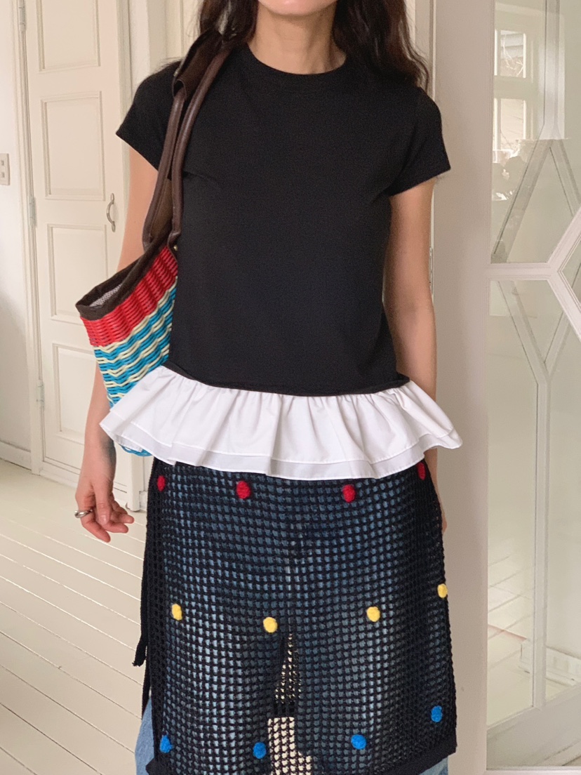 JKICHI韓國直郵女士新款時尚人氣真品25春夏熱賣推薦T恤奶油色JKICHIT恤