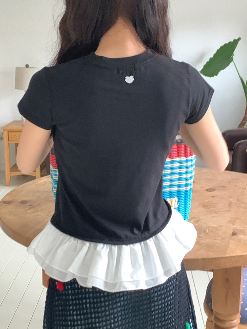 JKICHI韓國直郵女士新款時尚人氣真品25春夏熱賣推薦T恤奶油色JKICHIT恤
