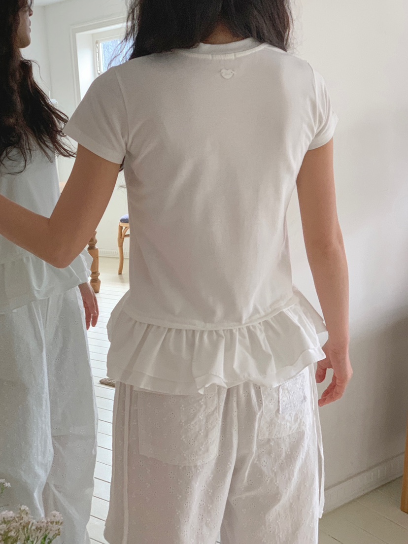 JKICHI韓國直郵女士新款時尚人氣真品25春夏熱賣推薦T恤奶油色JKICHIT恤