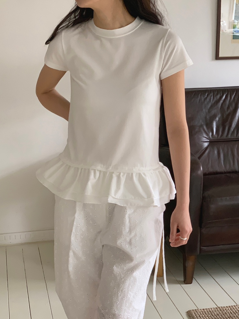 JKICHI韓國直郵女士新款時尚人氣真品25春夏熱賣推薦T恤奶油色JKICHIT恤