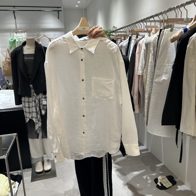 AYCE東大門實拍女裝新品時尚25春夏真品熱賣襯衫蕾絲衫亞麻101SHOWROOM/AYCE襯衫/蕾絲衫圖色3