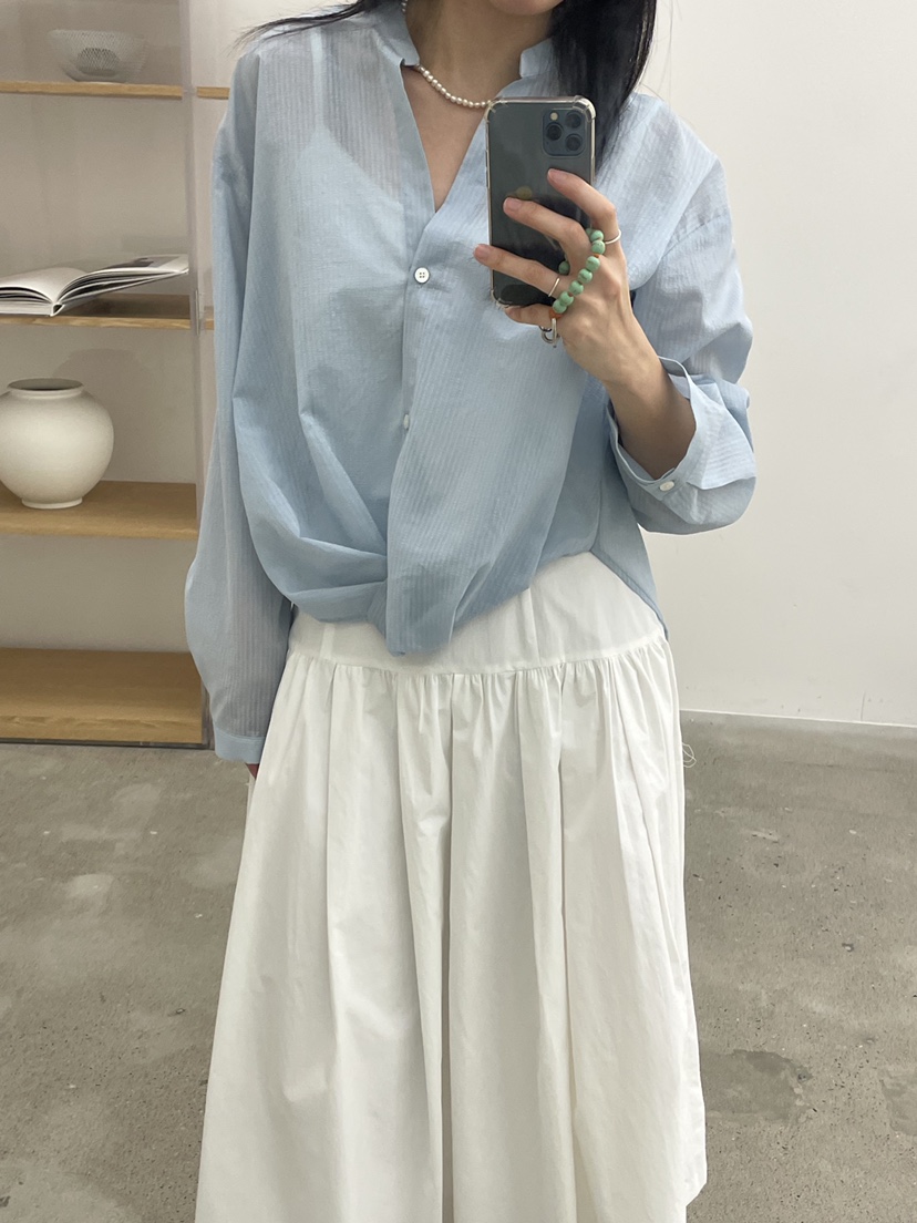 EDITORI韓國直郵女士新品職業25春夏時尚人氣半身裙中短裙褶皺EDITORI半身裙/中短裙