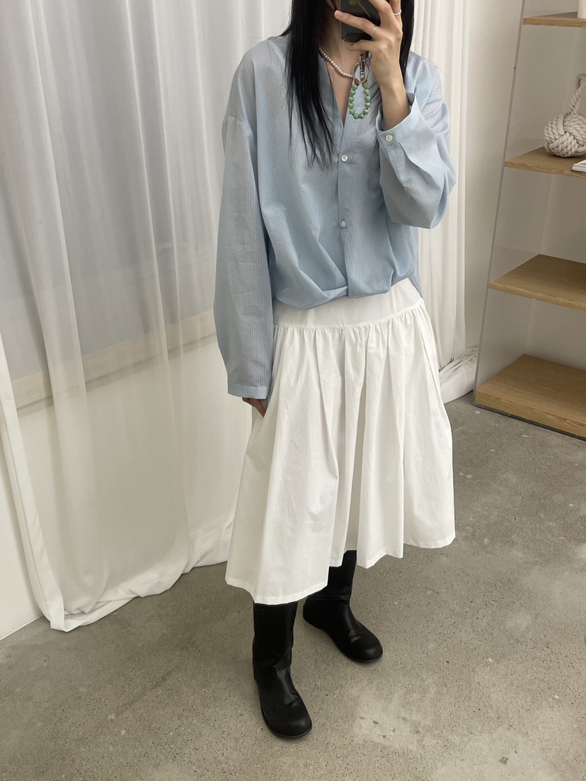 EDITORI韓國直郵女士新品職業25春夏時尚人氣半身裙中短裙褶皺EDITORI半身裙/中短裙