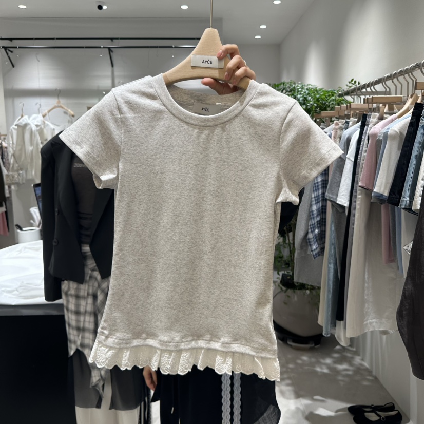 AYCE東大門實拍女士新品真品熱賣時尚休閑人氣職業推薦T恤蕾絲101SHOWROOM/AYCET恤