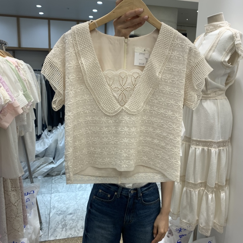 A東大門實拍女裝新品熱賣職業時尚25春夏推薦人氣襯衫蕾絲衫A STORE襯衫/蕾絲衫圖色2