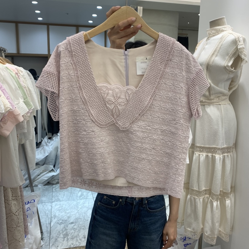A東大門實拍女裝新品熱賣職業時尚25春夏推薦人氣襯衫蕾絲衫A STORE襯衫/蕾絲衫圖色3