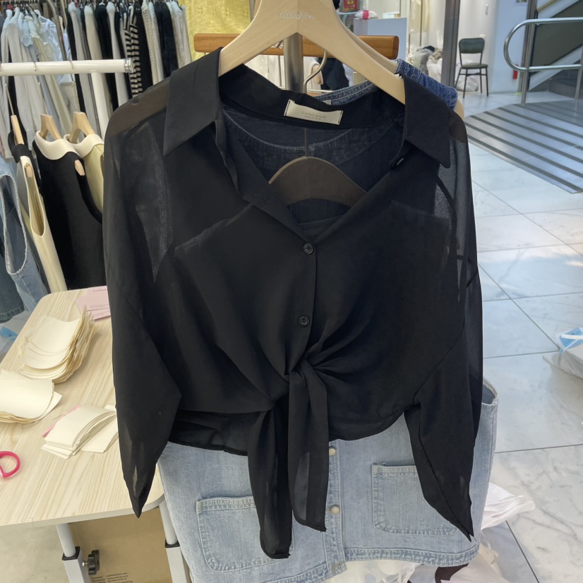 LULULALLA東大門實拍女士新品推薦真品25春夏人氣襯衫蕾絲衫LULULALLA襯衫/蕾絲衫圖色2