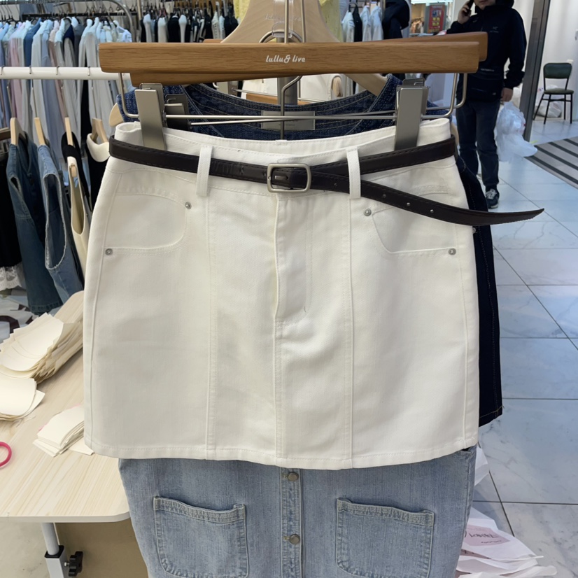 LULULALLA東大門直郵女士新品時尚熱賣休閑25春夏人氣短裙腰帶LULULALLA短裙圖色1