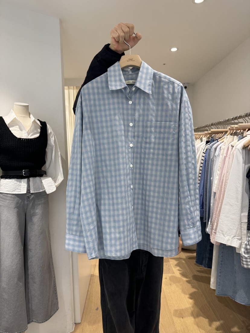 TAF東大門代購女士新品時尚職業休閑熱賣真品襯衫蕾絲衫格紋TAF襯衫/蕾絲衫圖色2
