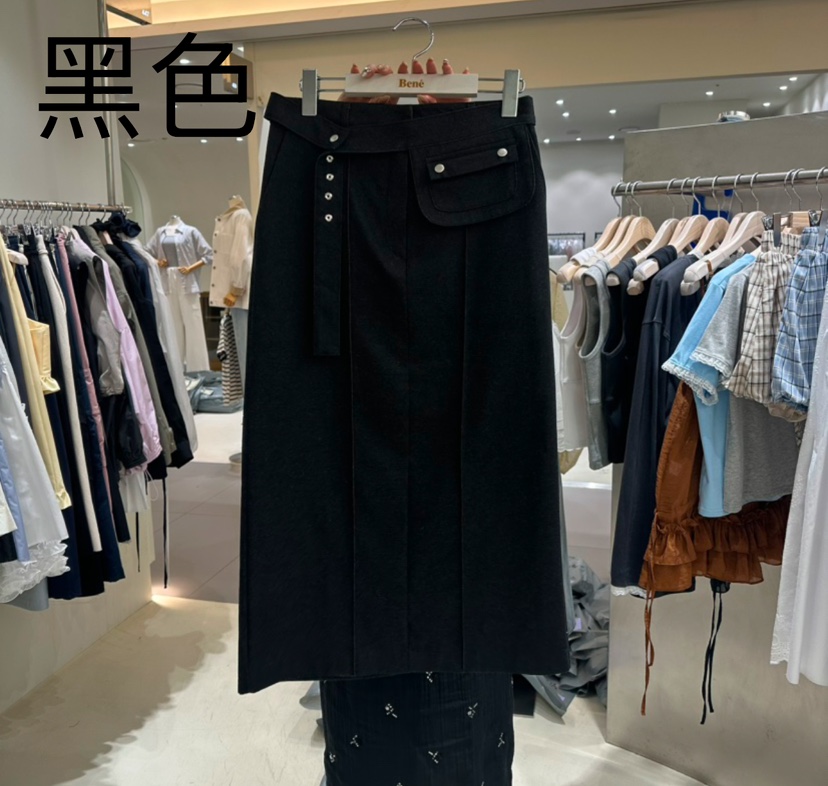 BENE韓國直郵女士新款人氣熱賣職業25春夏推薦長裙口袋腰帶BENE長裙圖色3