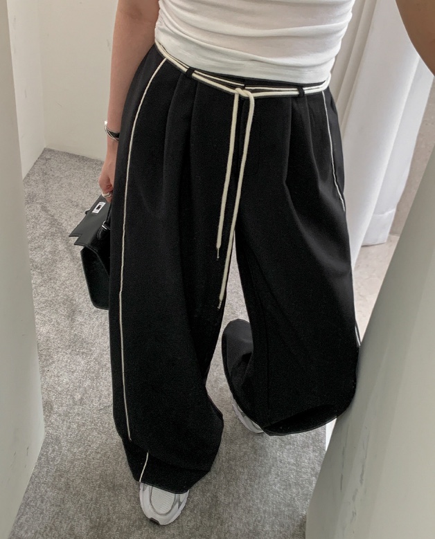 CLOTH東大門直郵女裝新品熱賣人氣真品時尚推薦休閑褲含腰繩CLOTH休閑褲